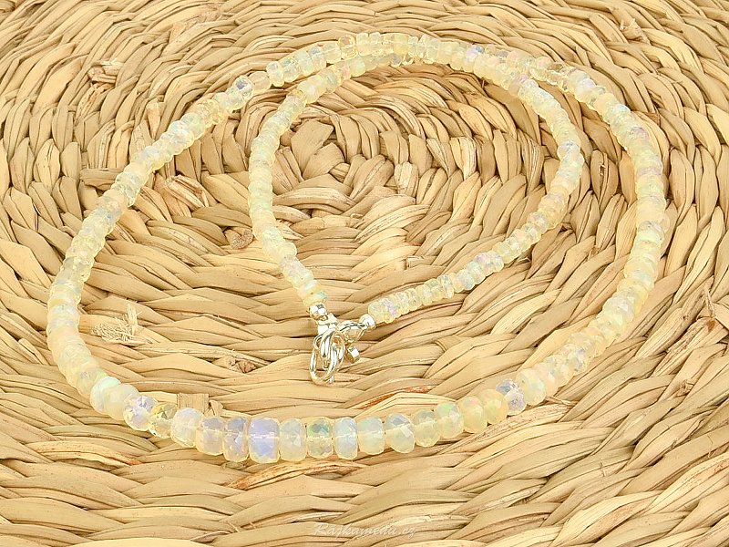 Luxusní náhrdelník z broušeného etiopského opálu Ag 925/1000 7,8g