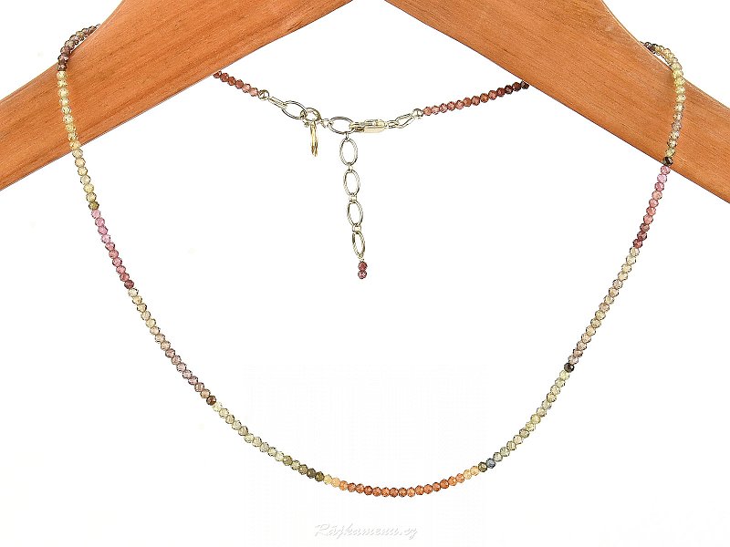Turmalín náhrdelník broušený vícebarevný Ag 925/1000
