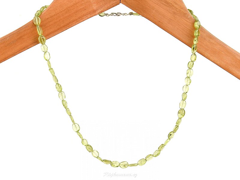 Olivín náhrdelník malé oblázky Ag 925/1000