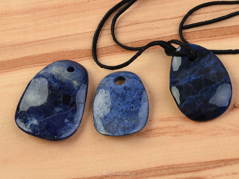Shaped pendant on a leather sodalite