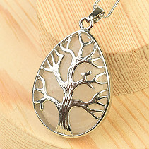 Rosewood pendant tree of life (bizu metal)