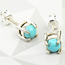 Earrings with turquoise Ag 925/1000 round shape