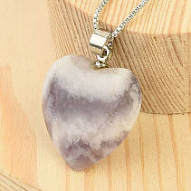 Heart made of amethyst pendant jewelry handle