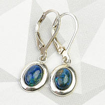 Dangling earrings azuromalachite oval Ag 925/1000