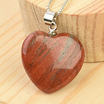 Jasper red smooth heart pendant jewelry pendant