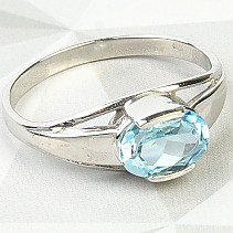 Ring with light blue topaz Ag 925/1000