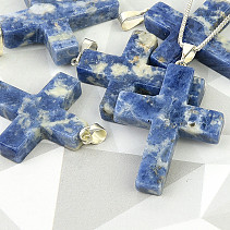 Cross made sodalite pendant with bizch handle