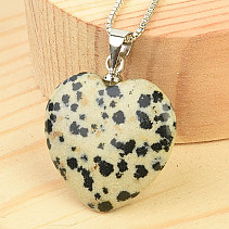 Jasper heart dalmatian pendant jewelry handle