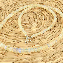 Luxury necklace made of cut Ethiopian opal Ag 925/1000 7.8g