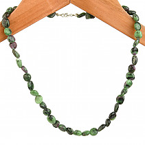 Ruby in zoisite pebble necklace Ag 925/1000