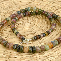 Tourmaline colored faceted necklace Ag 925/1000