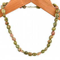 Epidote necklace pebbles Ag 925/1000