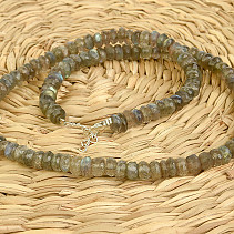 Labradorite necklace buttons cut Ag 925/1000