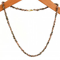 Necklace made of irregular rhodonite stones 60 cm