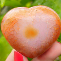 Carnelian heart in hand 101 grams