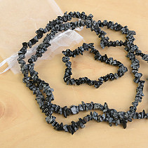 Dárková sada šperků obsidián vločkový náhrdelník 90cm, náramek