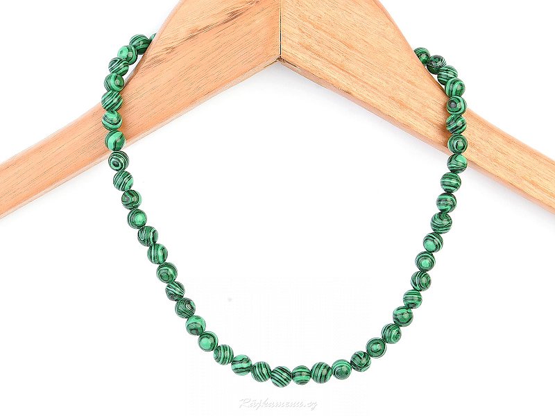 Kuličkový náhrdelník imitace malachitu 45cm