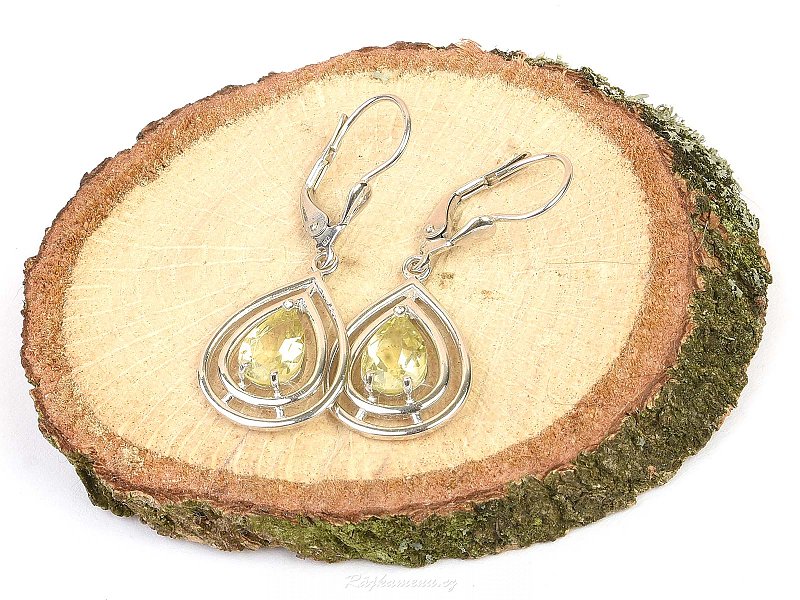 Lemon quartz drop earrings drop Ag 925/1000 + Rh