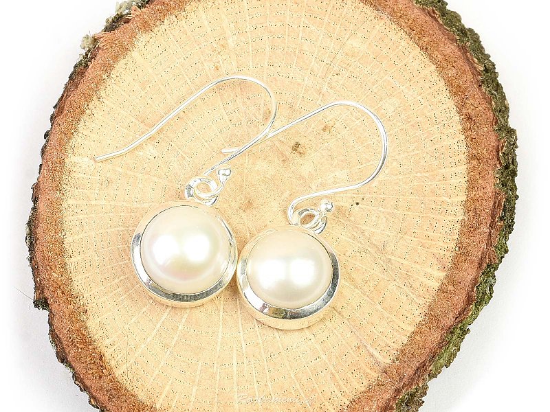 Pearl round dangling earrings Ag 925/1000 silver