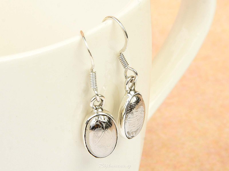 Meteorite Muonionalusta oval earrings Ag 925/1000