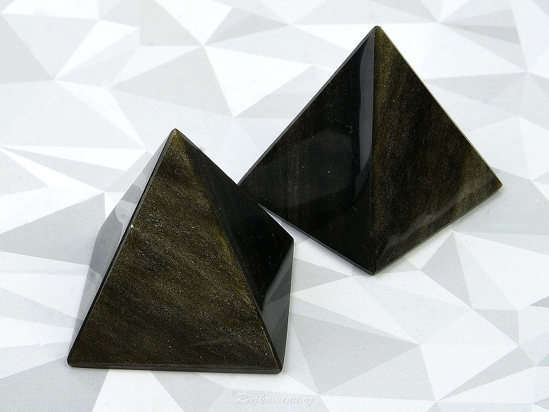 Pyramid of silver obsidian