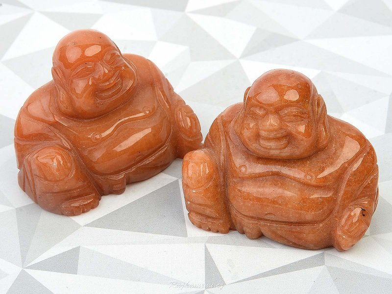 Buddha carving calcite orange