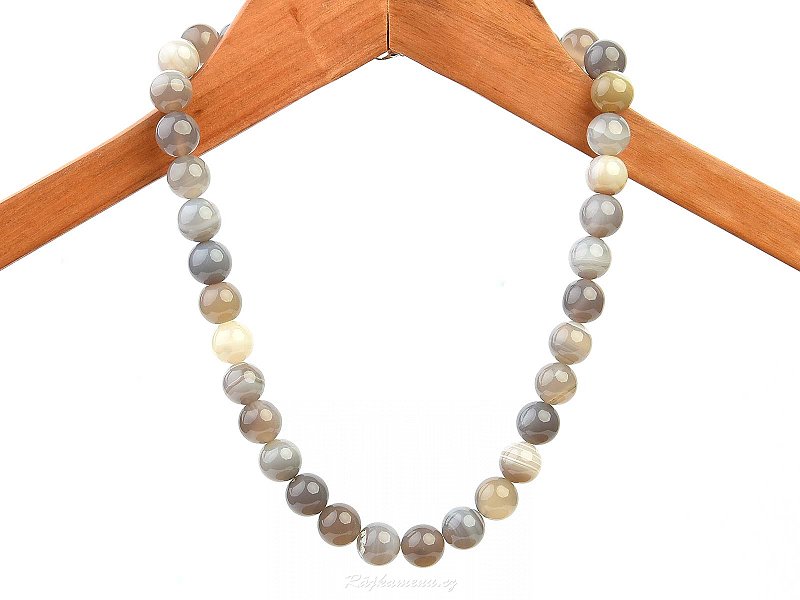 Ball necklace made of gray agate 52cm