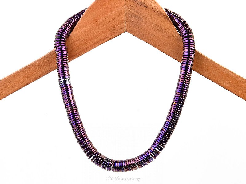 Hematit fialový náhrdelník 50cm dílky 12 x 2mm