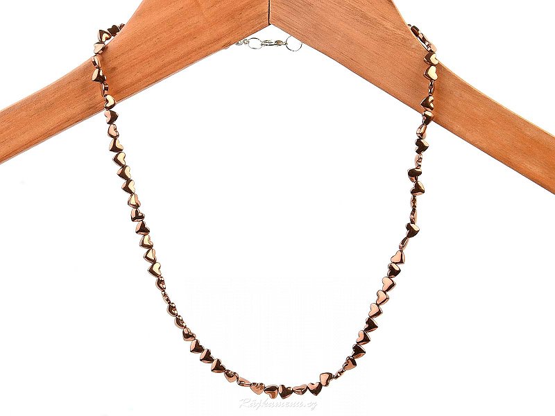 Hematite heart necklace 48cm jewelry fastening