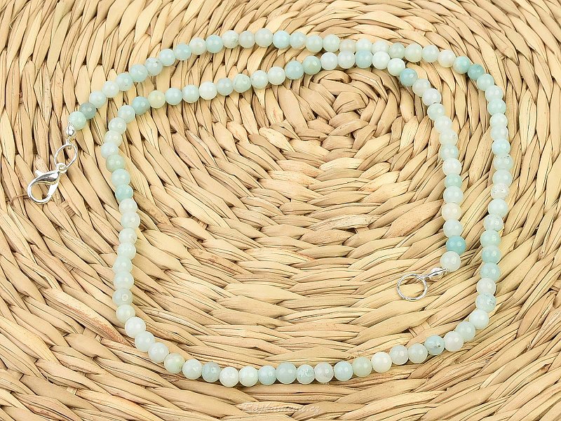 Green calcite necklace 50cm smooth beads 4mm