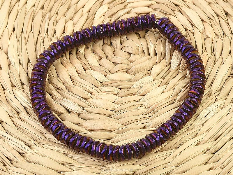 Plated hematite purple bracelet