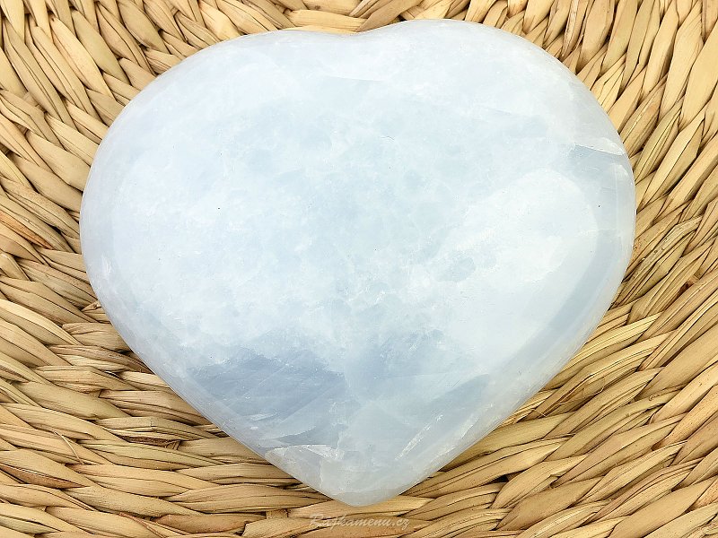 Smooth heart calcite blue 276g