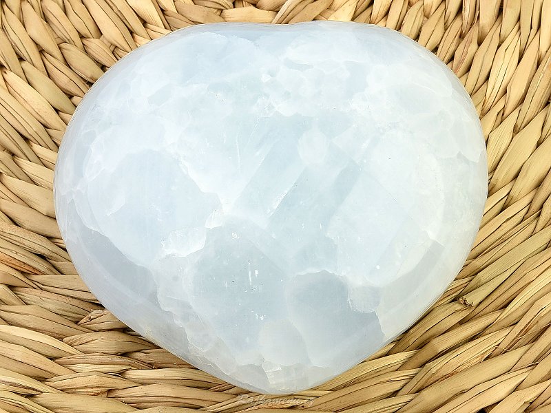 Smooth heart calcite blue (245g)