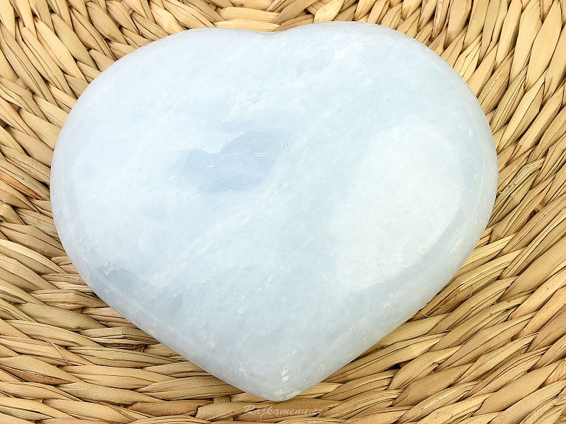 Smooth heart calcite blue 310g