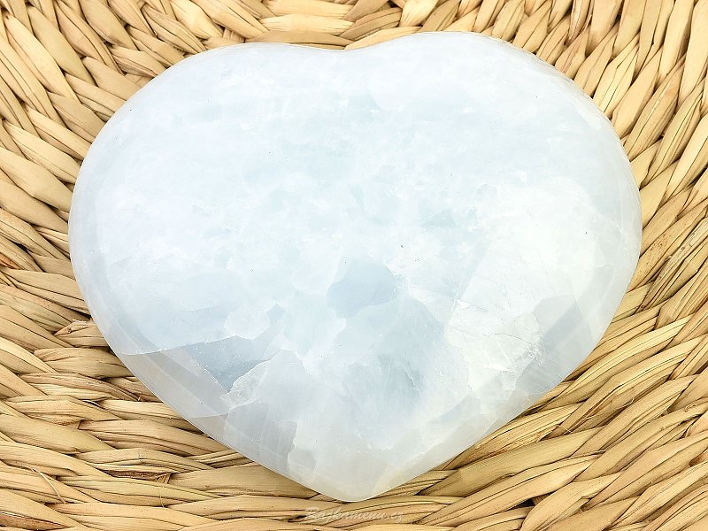 Smooth heart calcite blue (220g)