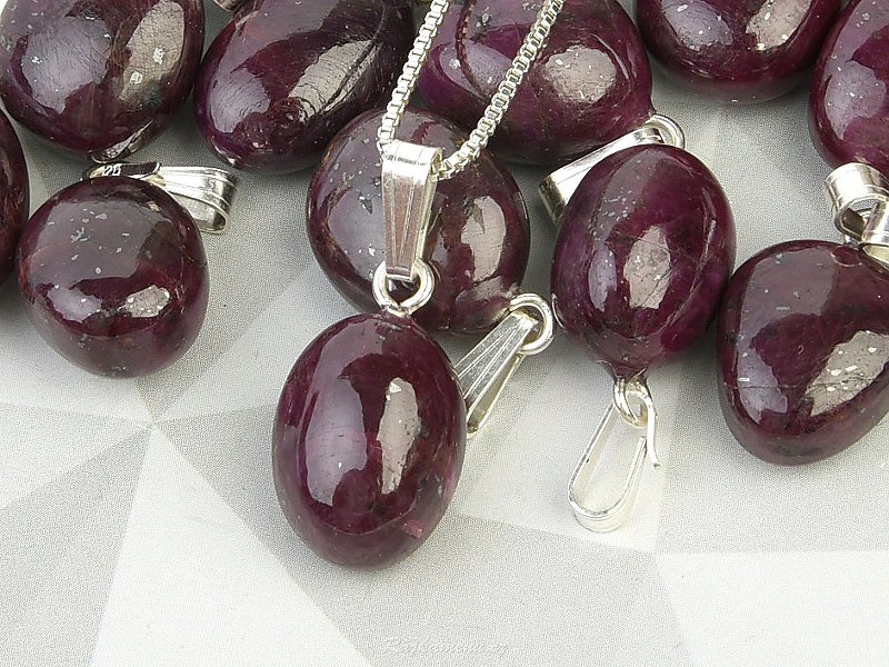 Ruby pendant smooth Ag 925/1000