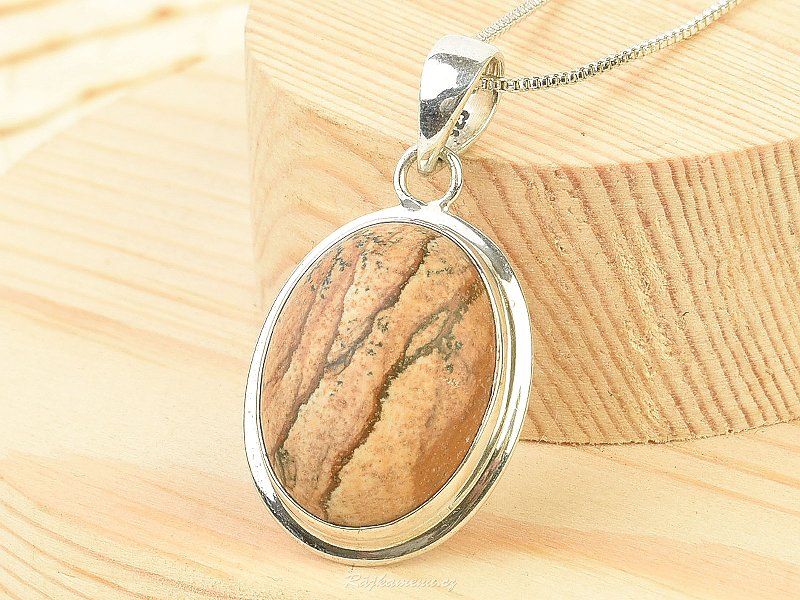 Silver pendant with picture jasper Ag 925/1000