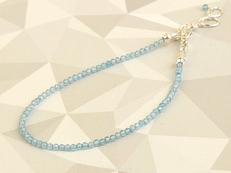 Topaz bracelet Ag 925/1000 faceted beads 2mm
