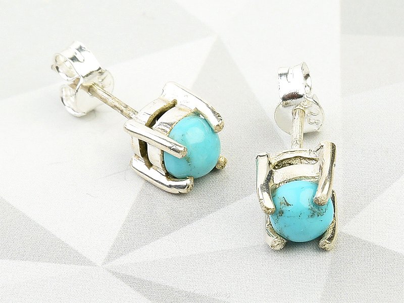 Earrings with turquoise Ag 925/1000 round shape