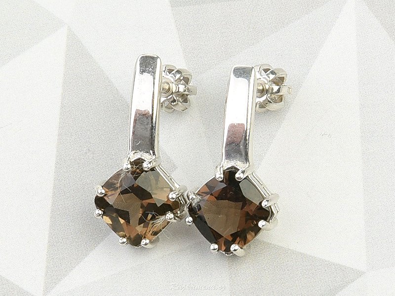 Smoky cut earrings Ag 925/1000 + Rh