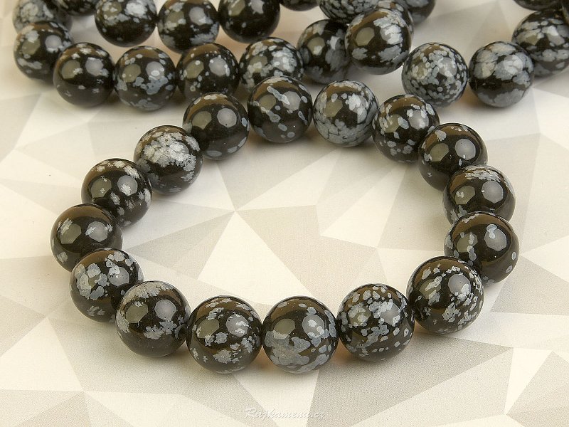 Bracelet obsidian flake smooth beads