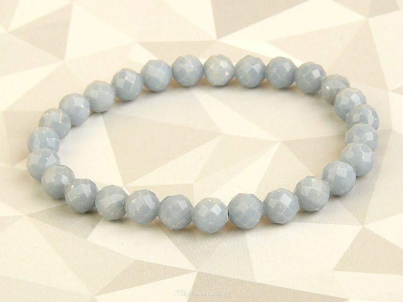 Angelite from Peru bracelet with polished beads