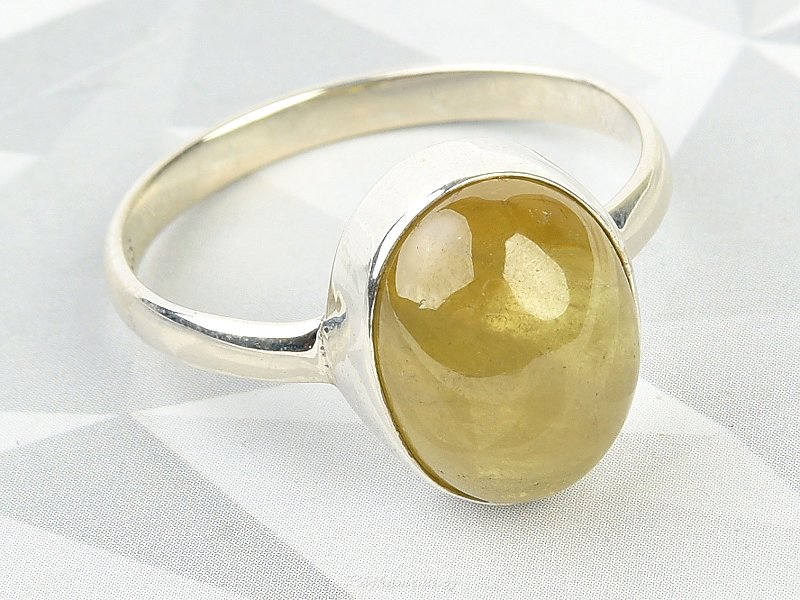 Oval ring titanite spheres Ag 925/1000 silver