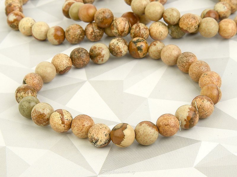Picture jasper bracelet smooth beads