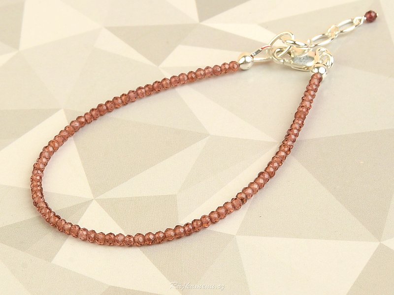 Pink garnet bracelet (Ag 925/1000)