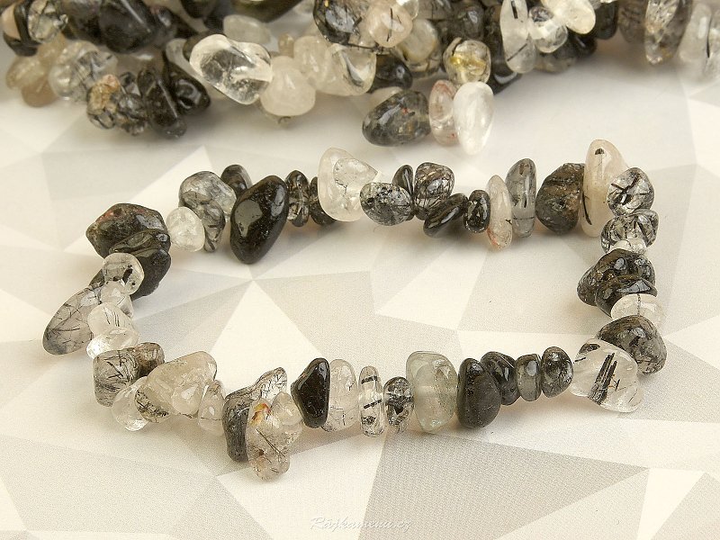 Crystal with tourmaline irregular bracelet