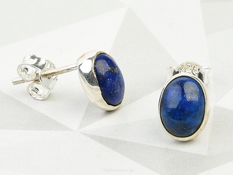 Earrings lapis lazuli oval 9x7mm Ag 925/1000
