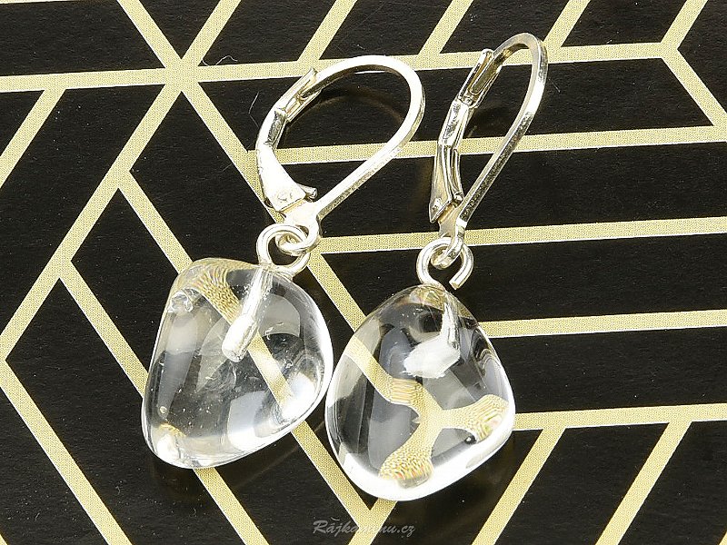 Crystal earrings smooth pebbles Ag 925/1000