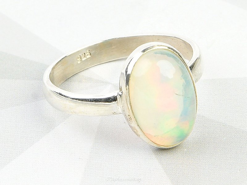Precious opal ring Ethiopia Ag 925/1000 2,5g size 55