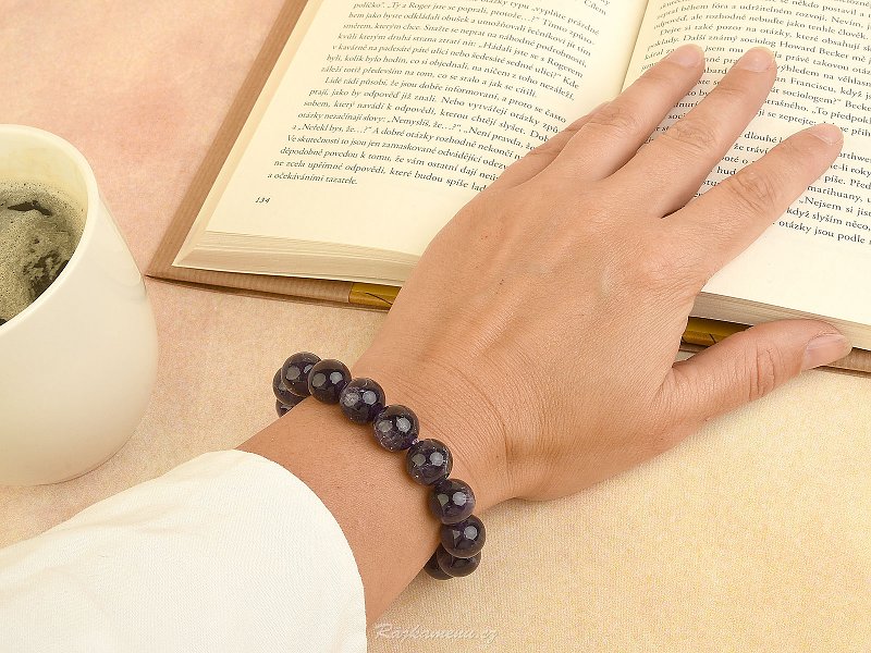 Smooth amethyst bracelet 12mm beads